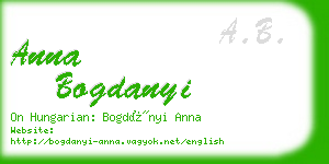 anna bogdanyi business card